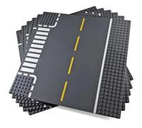 Plaques de Base Routières pour Blocs de Construction, Paquet de 6 | Construisez des villes personnalisées avec des plaques routières parfaites pour les véhicules, les bâtiments et l'imagination