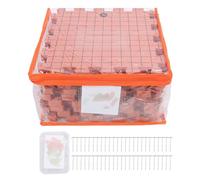 Plaques de Blocage en Mousse, 9 Pièces avec 50 Épingles T, Panneaux Emboîtables Brique Rouge pour Tricot et Crochet - Design Modulable, Lignes de Quadrillage Précises, Idéal pour