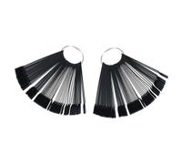 Plaques de Couleur pour Ongles en Éventail 50 Pièces Noir Plastique | Gel Polish et Pointes D'entraînement, Présentation D'art Ongulaire, Format Compact pour Étudiants