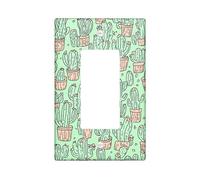Plaques de couvercle pour interrupteur de lumière de cactus, plantes succulentes du désert vert menthe pour accents muraux, plaques murales de style bohème, thermoplastique, décoratif, taille standard