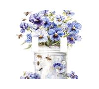 Plaques de couverture d'interrupteur à motif floral printanier, pensées bleues et violettes pour décoration d'intérieur, plaques murales thermoplastiques, taille standard double à bascule
