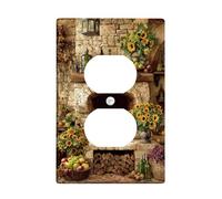 Plaques de couverture d'interrupteur de récolte d'automne, décoration rustique avec tournesols et fruits, plaques murales thermoplastiques, prise duplex simple de taille standard
