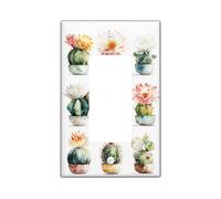 Plaques de couverture d'interrupteur en forme de cactus - Plantes succulentes colorées pour décoration d'intérieur, plaques murales thermoplastiques - Bascule simple de taille standard