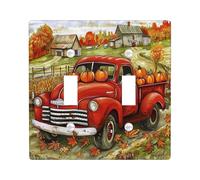 Plaques de couverture d'interrupteur pour interrupteur de camion citrouille d'automne rouge pour accents muraux, plaques murales de montage d'appareil thermoplastique, taille standard à double bascule