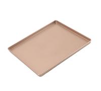 Plaques de cuisson à biscuits 12x10 pouces, plaque de cuisson antiadhésive en acier au carbone, plaques épaisses robustes pour la au rôtissage, or rose.