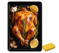 Plaques de cuisson pour four antiadhésives, plaque à biscuits extra épaisse pour la cuisson, plaque de four en acier au carbone anti-déformation avec texture quadrillée pour rôtir de la viande, du