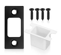 Plaques de gâche à pêne dormant, matériel de remplacement de serrure de porte, solution pour désalignement/blocage/collage, plaque de fixation fermée à angle droit + boîte à boucle + vis noires