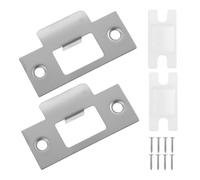 Plaques de gâche porte 2 ensembles Kit renforcement avant en acier inoxydable plaque loquet couverture pêne dormant remplissage trou remplacement Pour Les Portes En Bois,Les Portes Intérieures