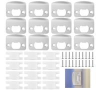 Plaques de gâche pour porte, lot de 12, acier inoxydable, plaques de gâche pour verrou à pêne dormant, angles ronds à bord complet, renfort argenté, pour portes en bois standard et serrures