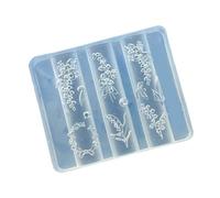 Plaques de gaufrage en silicone, fleur de presse, de la vallée F, A | Autocollants pour ongles dimensionnels avec nœud en dentelle florale en relief, décorations pour téléphones et cartes