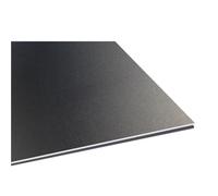 Plaques de gravure en aluminium satiné brossé sablé - Feuille d'aluminium anodisé 100 mm x 100 mm for cartes de visite (1 pièce)(Brilliant black)