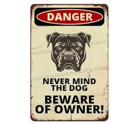 Plaques De Mur Danger ! Ne Vous Fiez Pas Au Chien, Méfiez-Vous Du Propriétaire ! Cane Corso Decorative Panneau En Métal Funny Décoration Suspendre Pour Club Hôtel Plage 30X20Cm