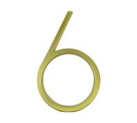 plaques de numéros de maison, Numéro de maison flottant 125 mm, 5 pouces, en alliage zinc doré, numéro et lettre, plaque d'adresse métal, porte extérieure, tiret n° 0-9(6)