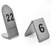 Plaques de numéros de Table en Acier Inoxydable - Largement utilisées dans Les Restaurants, Bars, fêtes et Mariages. Faciles à Nettoyer et à Utiliser, numériques de 1 à 25/5,V Type-1 to 100