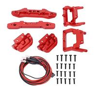 Plaques de Pare-Chocs Avant et arrière de Remplacement en Alliage d'aluminium RC 1/18, pièces de Mise à Niveau pour modèle de Voiture Traxxas Latrax Teton 1/18, Accessoires (Rouge)