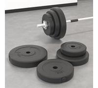 Plaques de poids 6 pcs 30 kg Béton Noir G