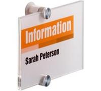 Durable 482119 Crystal Sign Plaque de Porte et de Signalisation Matériau Acrylique Clair pour Insertions Format A6 Paysage 148 x 105 mm