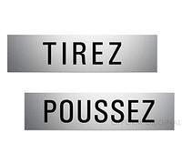 Plaques de Porte - Tirez + Poussez 160x40 mm Set de 2 Aluminium Anodisé Aspect Argent No.28016-E