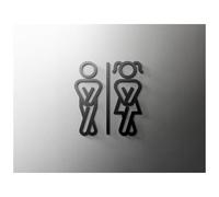 Plaques de portes Centre commercial supermarché résidentiel moderne maison art décoration signe salle de bain toilette porte numéro autocollant mural(2,25x16cm Black)