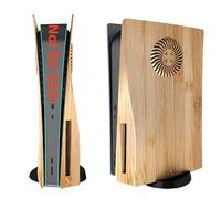 Plaques de protection avec grille d'aération pour console PS5 Disc Edition - Accessoires pour Playstation 5 - Panneaux latéraux - Façades de rechange (grain de bois)
