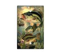 Plaques de protection classiques pour interrupteurs/prises de courant - Scène naturelle verte vintage pour décoration d'intérieur rustique, plaques murales en thermoplastique - Plaque vierge de taille