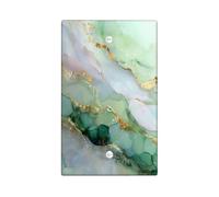 Plaques de protection élégantes pour interrupteur en agate verte, texture marbre pour décoration d'intérieur, plaques murales thermoplastiques, plaque de couverture vierge de taille standard