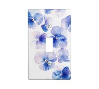 Plaques de protection pour interrupteur à motif floral bleu printanier, pensées bleues élégantes pour décoration murale, plaques murales en thermoplastique, taille standard à bascule simple