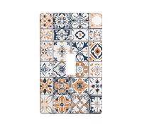 Plaques de protection pour interrupteur à motif géométrique, bleu marine et orange pour décoration d'intérieur, plaques murales en thermoplastique, taille standard à bascule simple