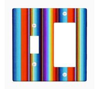 Plaques de protection pour interrupteur à rayures colorées, lignes multicolores vives pour décoration de la maison, plaques murales thermoplastiques, bascule à bascule de taille standard