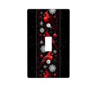 Plaques de protection pour interrupteur cardinal d'hiver, oiseaux rouges et flocons de neige pour décoration de vacances, plaques murales en thermoplastique, taille standard à bascule simple