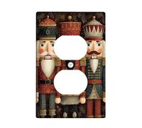 Plaques de protection pour interrupteur Casse-noisette, décoration festive rouge, plaques murales en thermoplastique, prise duplex simple de taille standard