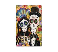 Plaques de protection pour interrupteur Day of the Dead Light - Squelettes colorés en forme de crâne en sucre pour décoration d'Halloween - Plaques murales thermoplastiques multicolores - Taille