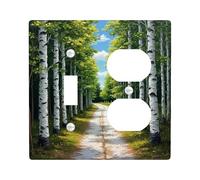 Plaques de protection pour interrupteur de chemin de nature, forêt pour décoration murale, plaques murales thermoplastiques, taille standard à bascule duplex