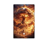 Plaques de protection pour interrupteur de flamme éternelle, scène de coucher de soleil ardent pour décoration murale, plaques murales thermoplastiques, plaque de couverture vierge de taille standard
