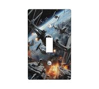 Plaques de protection pour interrupteur de lumière de bataille galactique, motif aventure spatiale pour décoration d'intérieur, plaques murales thermoplastiques, taille standard