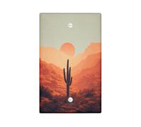 Plaques de protection pour interrupteur de lumière du coucher du soleil du désert, tons de terre chauds pour décoration d'intérieur, plaques murales thermoplastiques, plaque de couverture vierge de