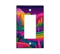 Plaques de protection pour interrupteur de lumière paysage de montagne vibrante, scène de désert colorée pour décoration d'intérieur, plaques murales thermoplastiques, taille standard à bascule simple