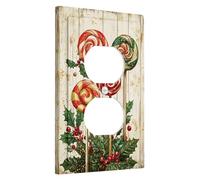 Plaques de protection pour interrupteur de Noël, sucette rouge et verte pour Noël, décoration festive d'hiver pour la maison, la salle de bain, prise duplex simple de taille standard