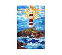Plaques de protection pour interrupteur de phare côtier - Vagues de l'océan bleu pour décoration nautique - Plaques murales en thermoplastique - Taille standard