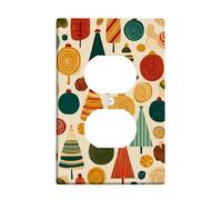 Plaques de protection pour interrupteur de sapin de Noël colorées pour décoration festive, plaques murales en thermoplastique, prise duplex simple de taille standard