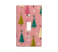 Plaques de protection pour interrupteur de sapin de Noël, décoration de vacances rétro, plaques murales thermoplastique, taille standard à bascule simple