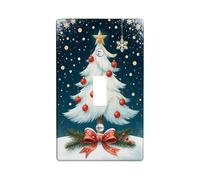 Plaques de protection pour interrupteur de sapin de Noël, motif pays des merveilles d'hiver avec flocons de neige et ornements, plaques murales thermoplastiques, taille standard simple à bascule