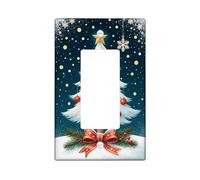 Plaques de protection pour interrupteur de sapin de Noël, motif pays des merveilles d'hiver avec flocons de neige et ornements, plaques murales thermoplastiques, taille standard simple à bascule