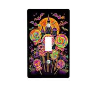 Plaques de protection pour interrupteur d'Halloween en forme de sucette, motif bonbon coloré pour décoration murale, plaques murales en thermoplastique, taille standard