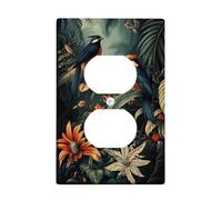 Plaques de protection pour interrupteur d'interrupteur, décoration de forêt tropicale verte vive pour décoration d'intérieur, plaques murales en thermoplastique, prise duplex simple de taille standard
