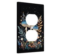 Plaques de protection pour interrupteur en forme de champignon d'automne, champignons rouges et bleus vifs pour décoration d'intérieur confortable, plaques murales en thermoplastique, prise duplex