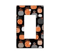 Plaques de protection pour interrupteur en forme de citrouille d'automne, orange et noir, décoration saisonnière pour l'automne, plaques murales en thermoplastique, taille standard à bascule simple