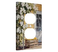Plaques de protection pour interrupteur en forme de fleur de citron, fruits jaunes pour décoration printanière, plaques murales en thermoplastique, prise duplex simple de taille standard