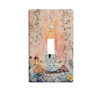 Plaques de protection pour interrupteur floral méditatif, couleurs pastel douces pour espaces de détente, accessoires muraux fonctionnels, bascule simple de taille standard