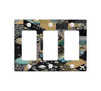 Plaques de protection pour interrupteur géométrique glamour - Design en cristal coloré pour décoration d'intérieur - Style moderne pour une utilisation toute l'année - Plaque murale à 3 interrupteurs